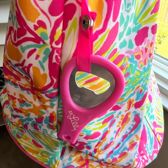Lilly Pulitzer insulted beverage bucket tote with bottle opener. - Picture 3 of 4